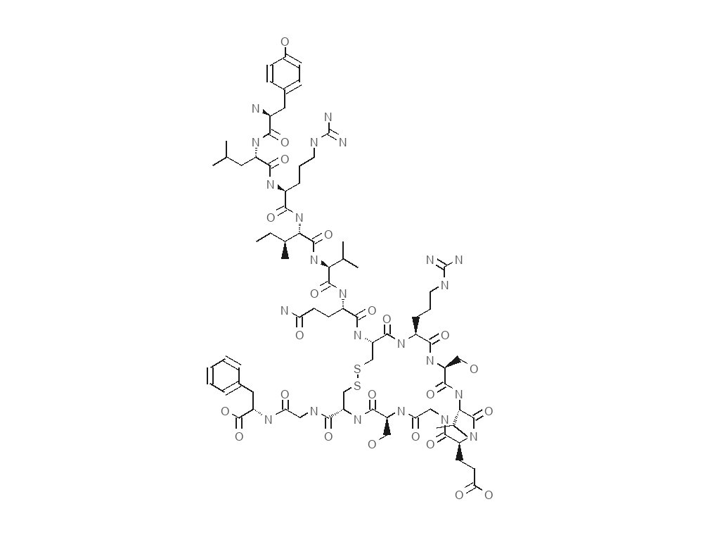Molecular structure of AOD-9604 rendered from PubChem CID 71300630.