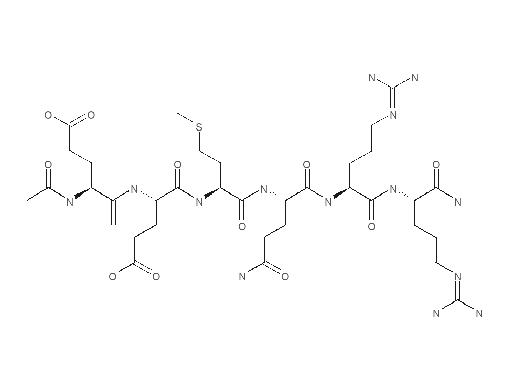 Molecular structure of argireline rendered from PubChem CID 71587772.