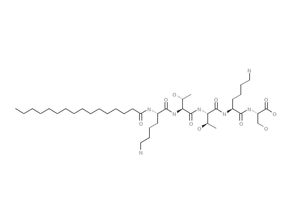 Molecular structure of matrixyl rendered from PubChem CID 9897237.