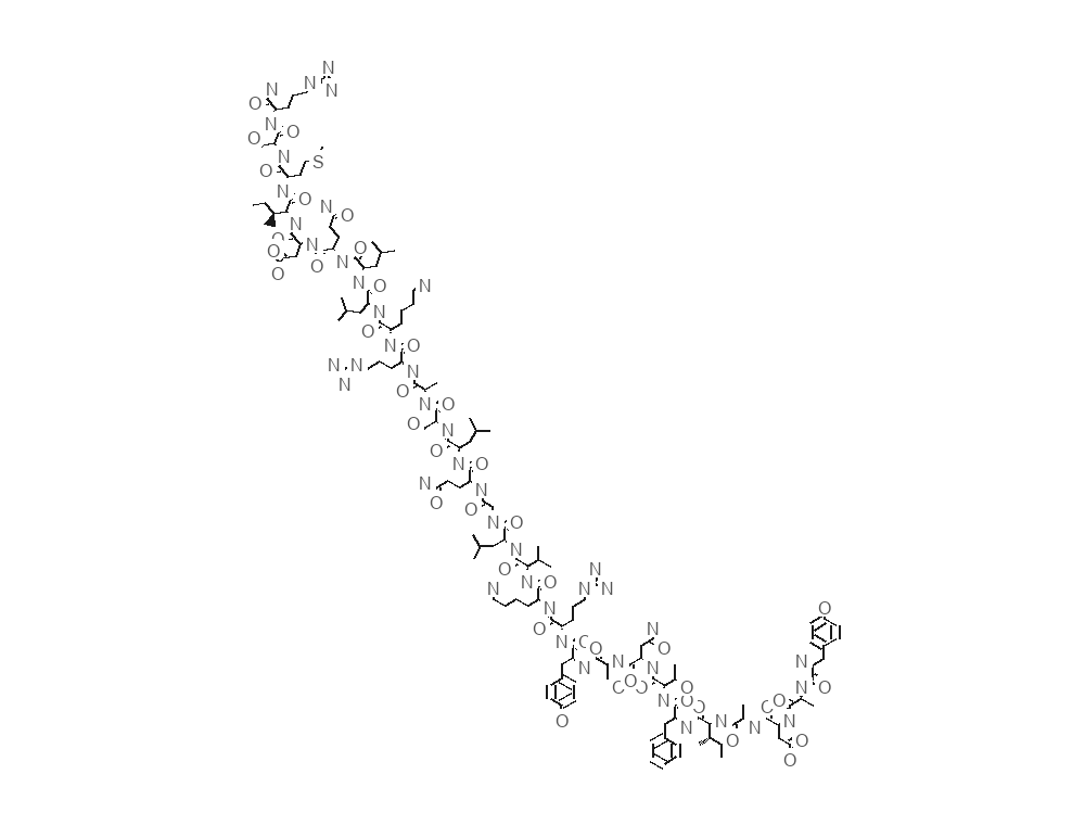 Molecular structure of sermorelin rendered from PubChem CID 16132413.