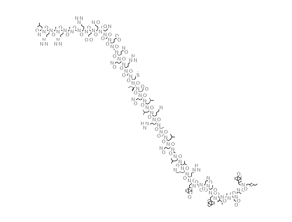 Molecular structure of tesamorelin rendered from PubChem CID 16137828.